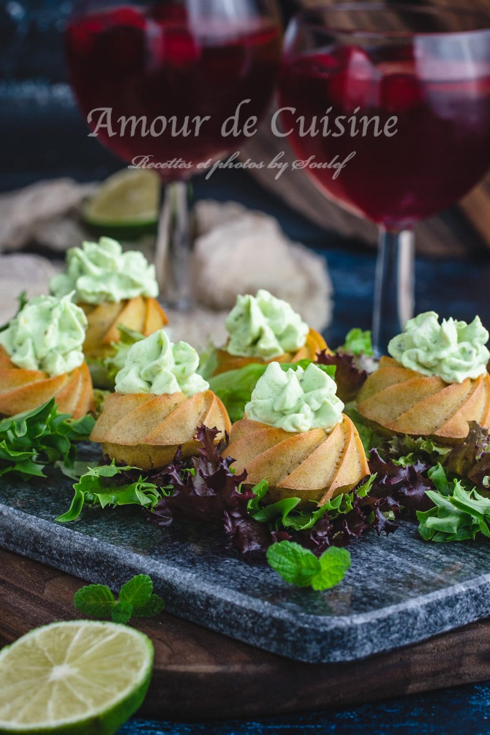 mini cake à la creme d'avocat