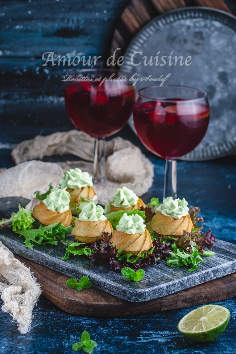 mini cake à la creme d'avocat