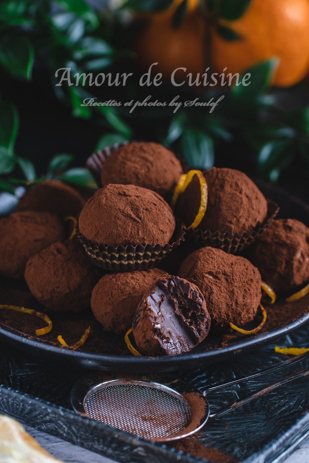 les truffes au chocolat et à l'orange