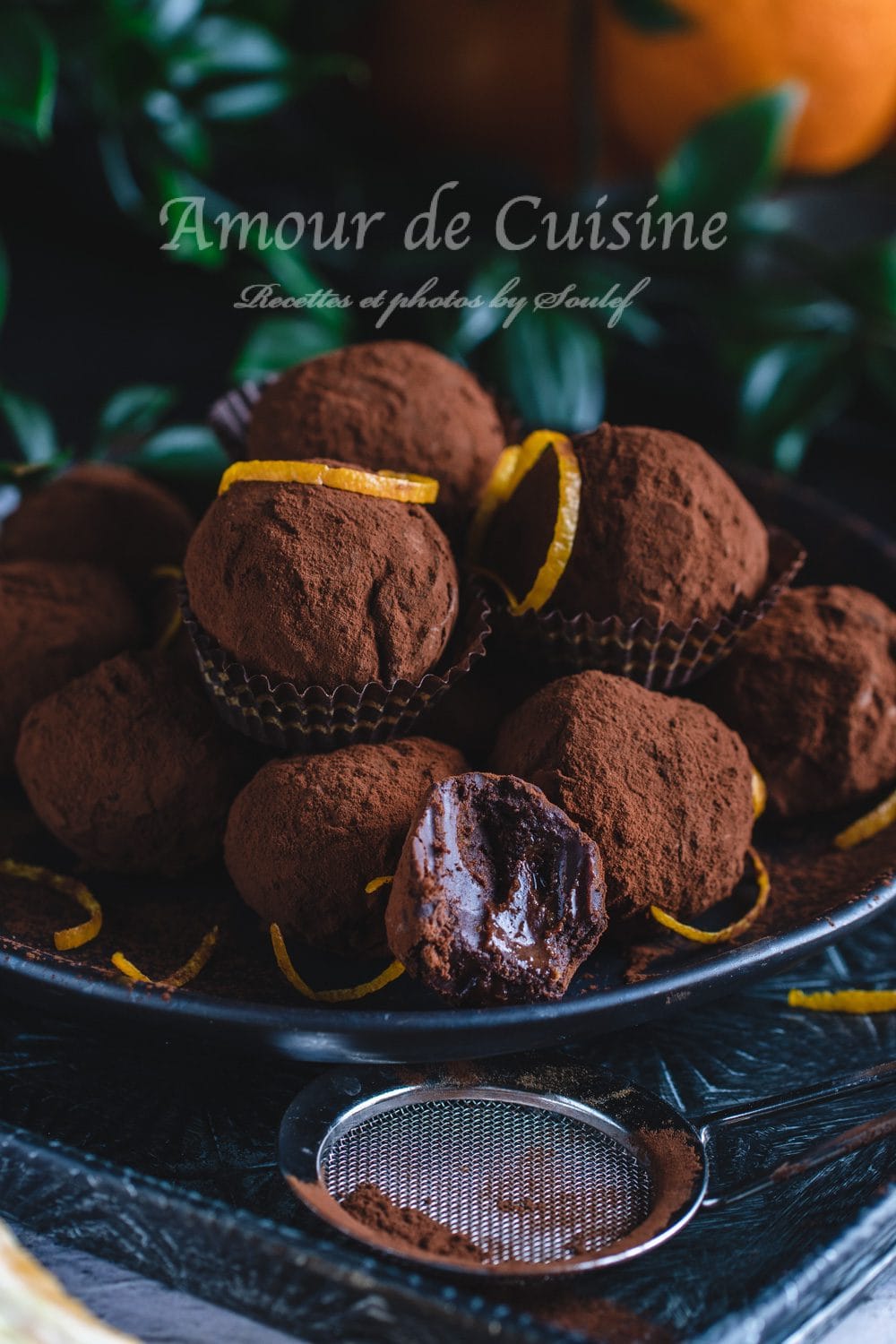 les truffes au chocolat et à l'orange