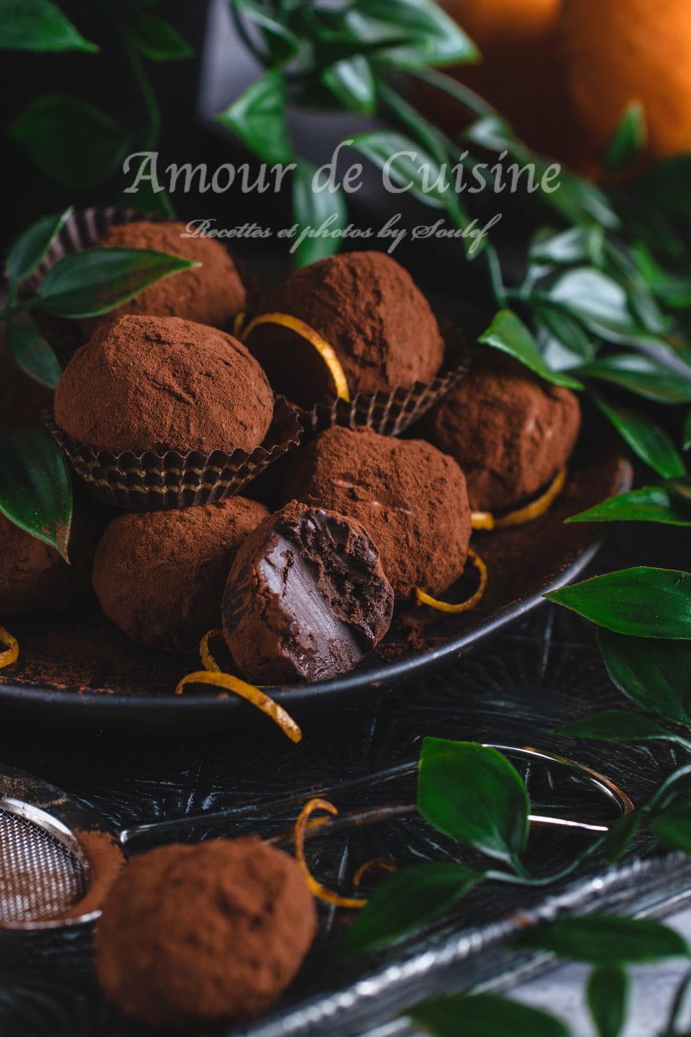 les truffes au chocolat et à l'orange