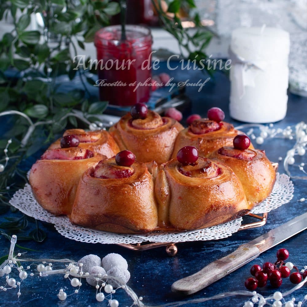 Couronne briochée aux canneberges