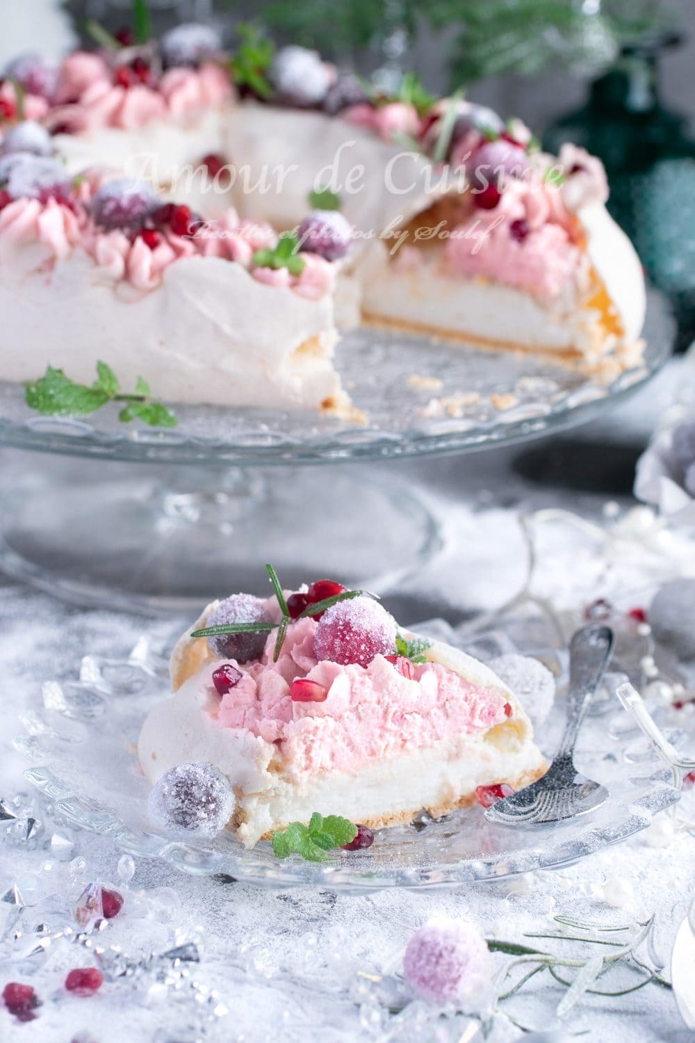 Pavlova à la chantilly au mascarpone et canneberges