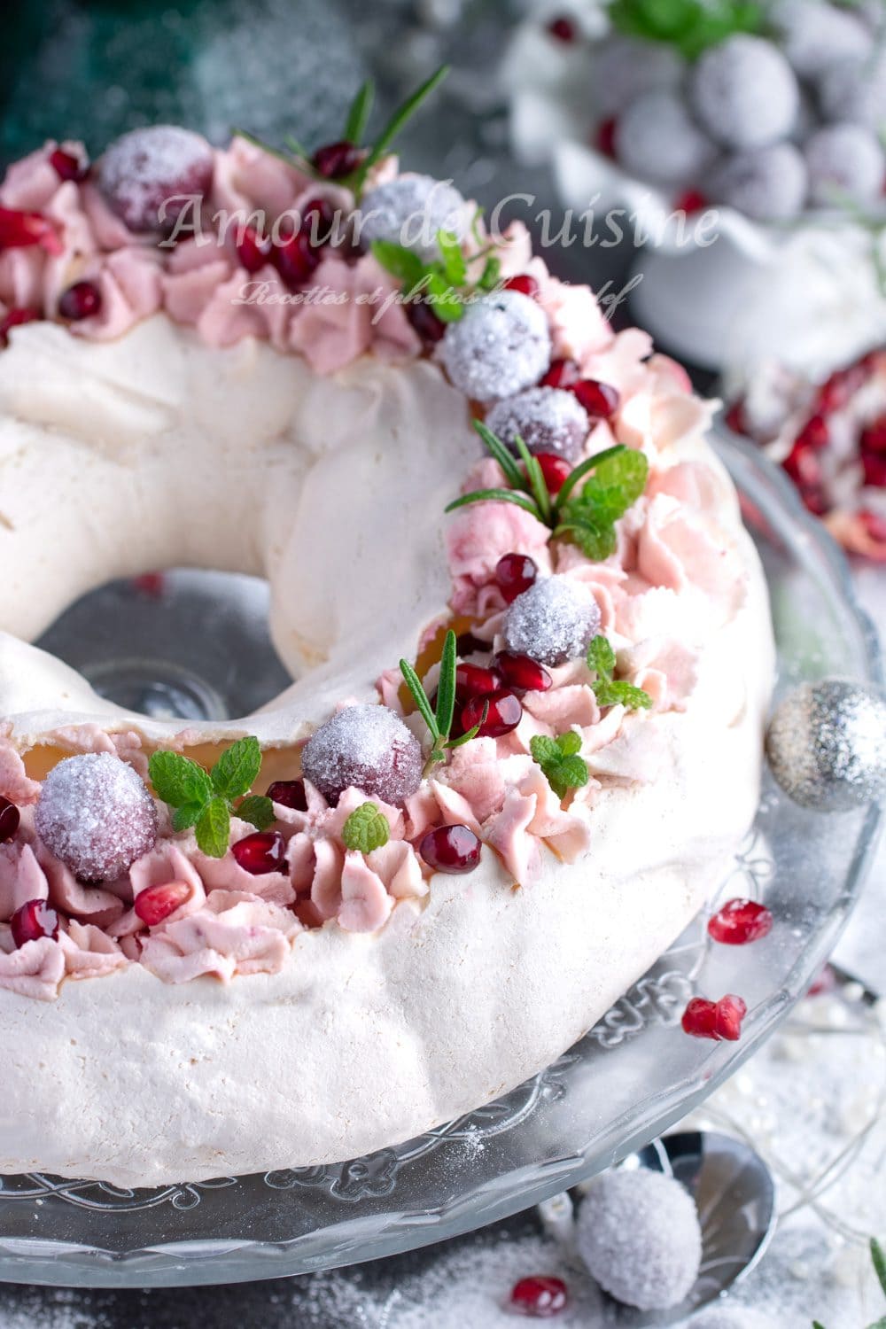 courne de Pavlova aux canneberges