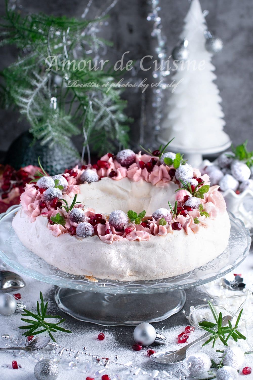 Pavlova à la chantilly au mascarpone et canneberges