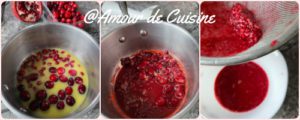 preparation de la sauce canneberges grenades