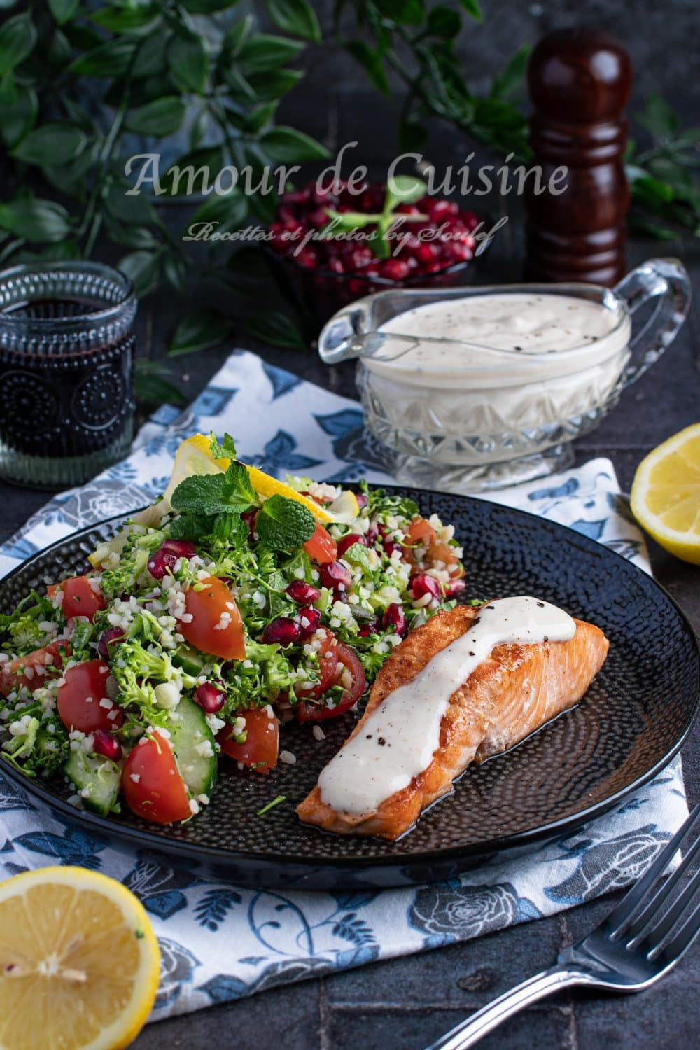 Saumon à la sauce tahini au yaourt