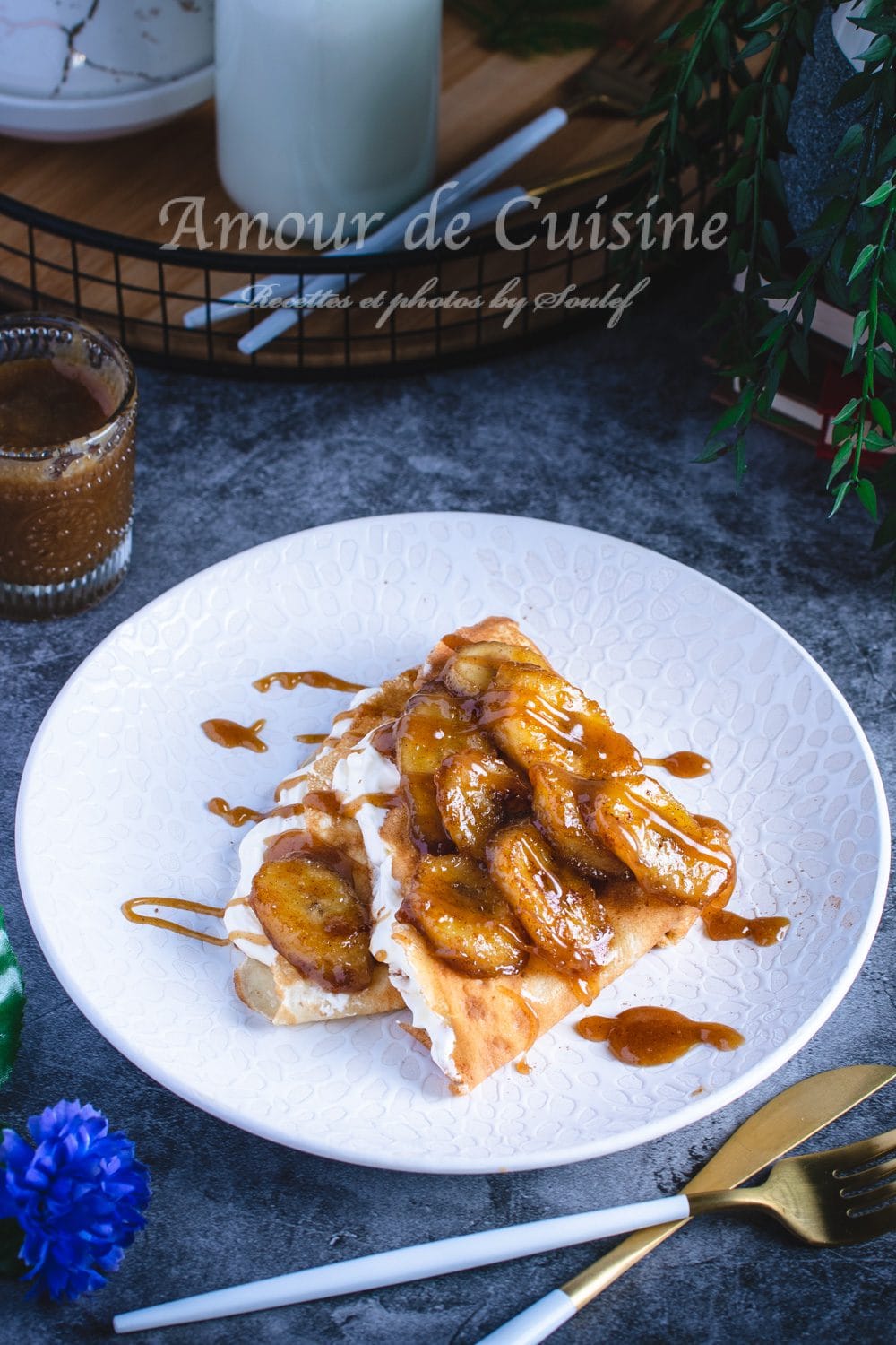 crêpes fourrées façon banana pie, Crêpes à la banane et caramel ( façon banoffee pie)