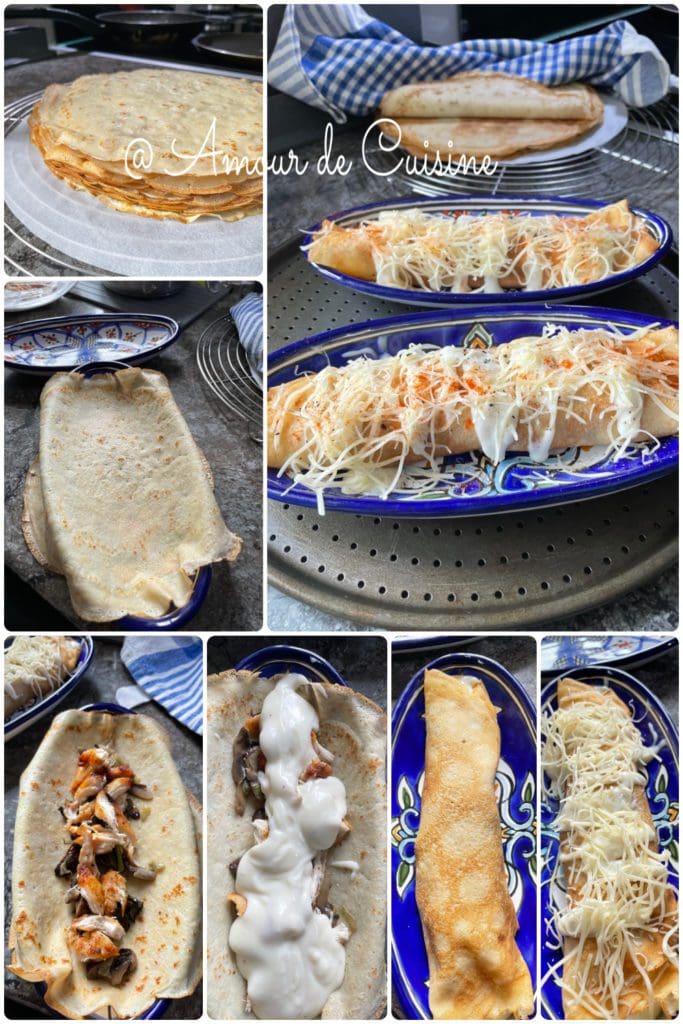 montage des crepes au poulet grillé