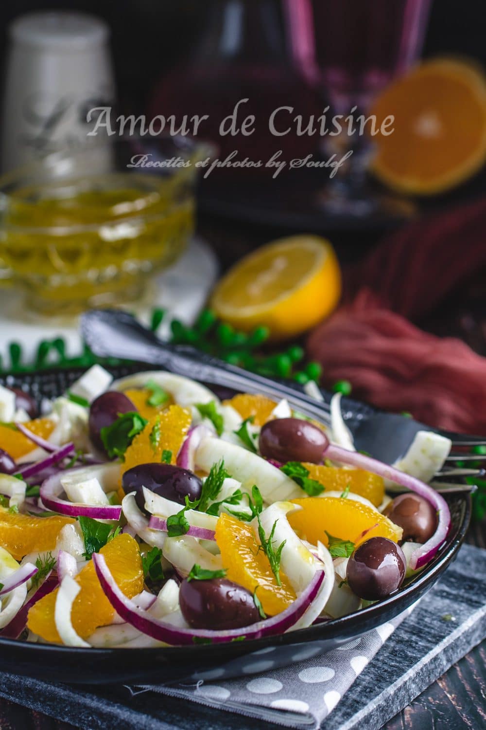 salade de fenouil aux oranges de la Sicile Italie