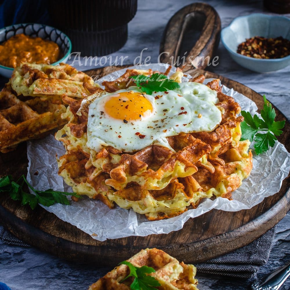 Les gaufres hash browns salées