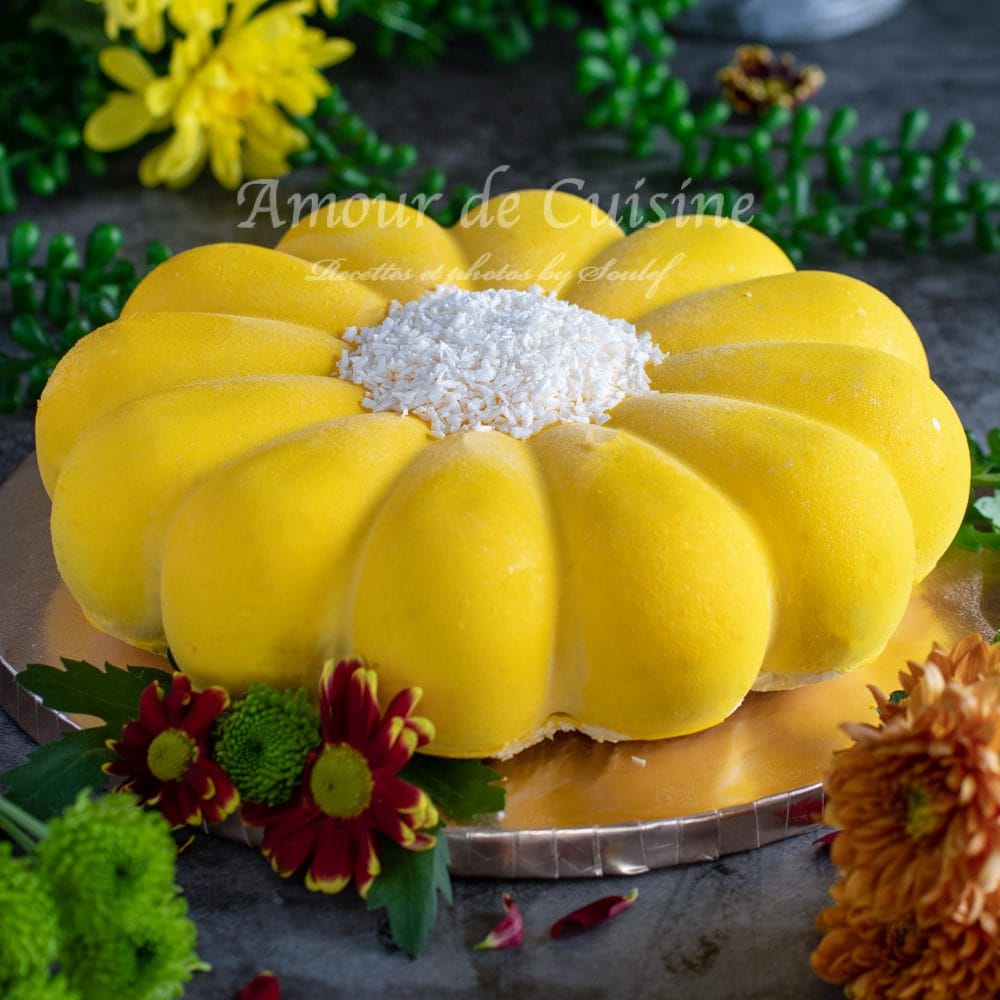 Entremets exotique mangue passion coco