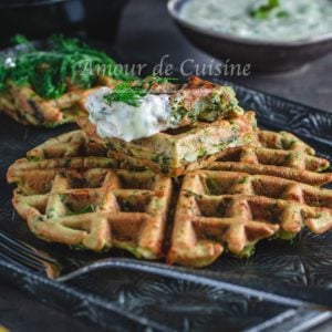 Gaufres salées aux épinards et feta, recette facile