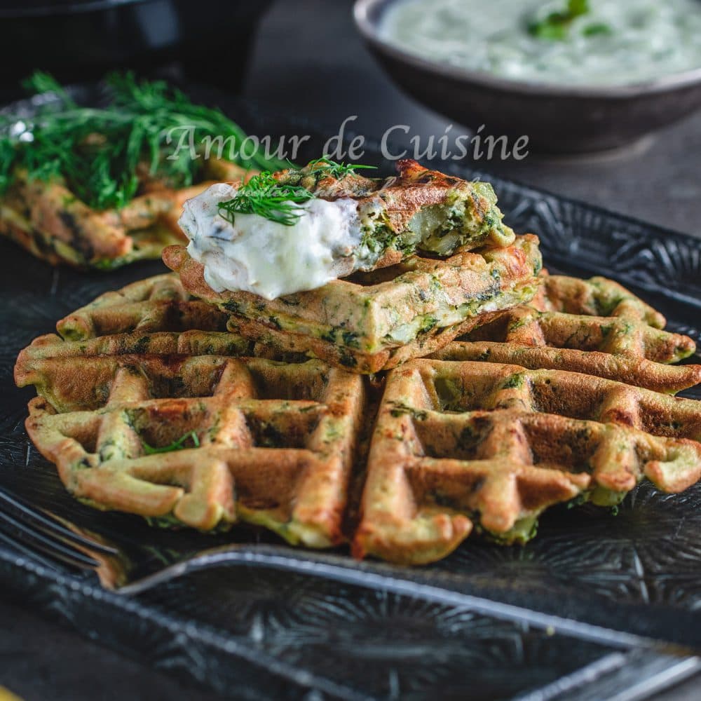 Gaufres salées aux saveurs grecques