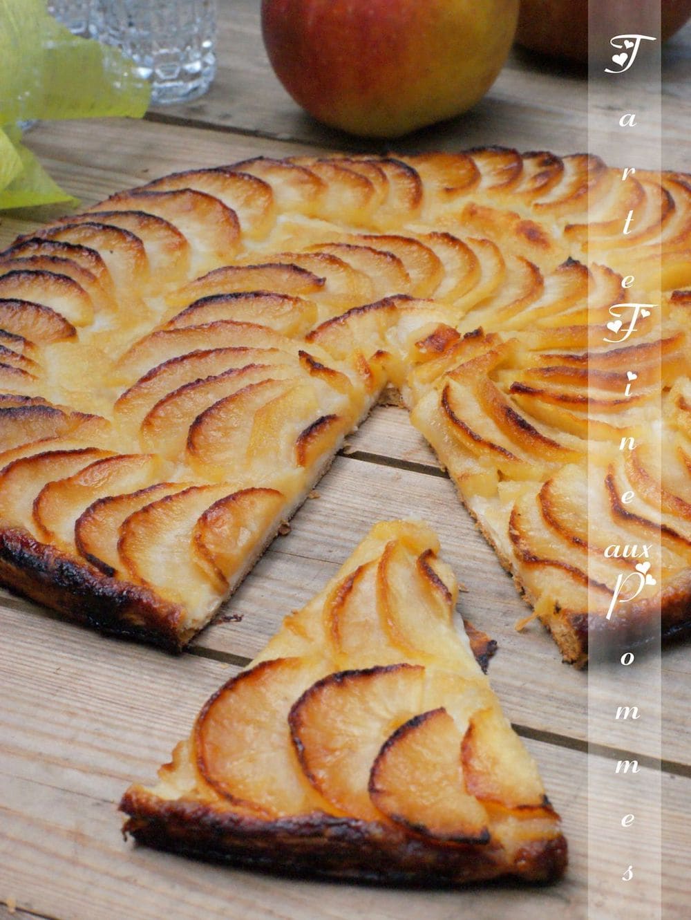 tarte fine aux pommes coupee