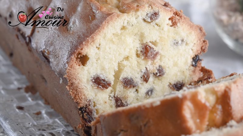 texture du cake aux raisins