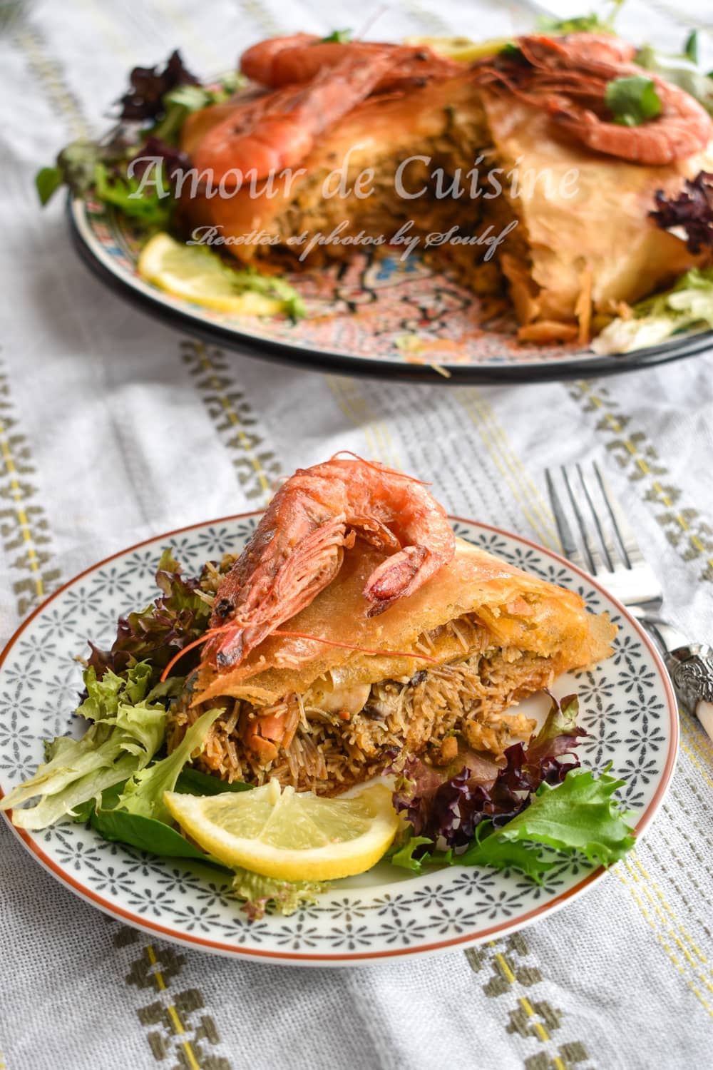 Recette de la pastilla au poisson et fruits de mer