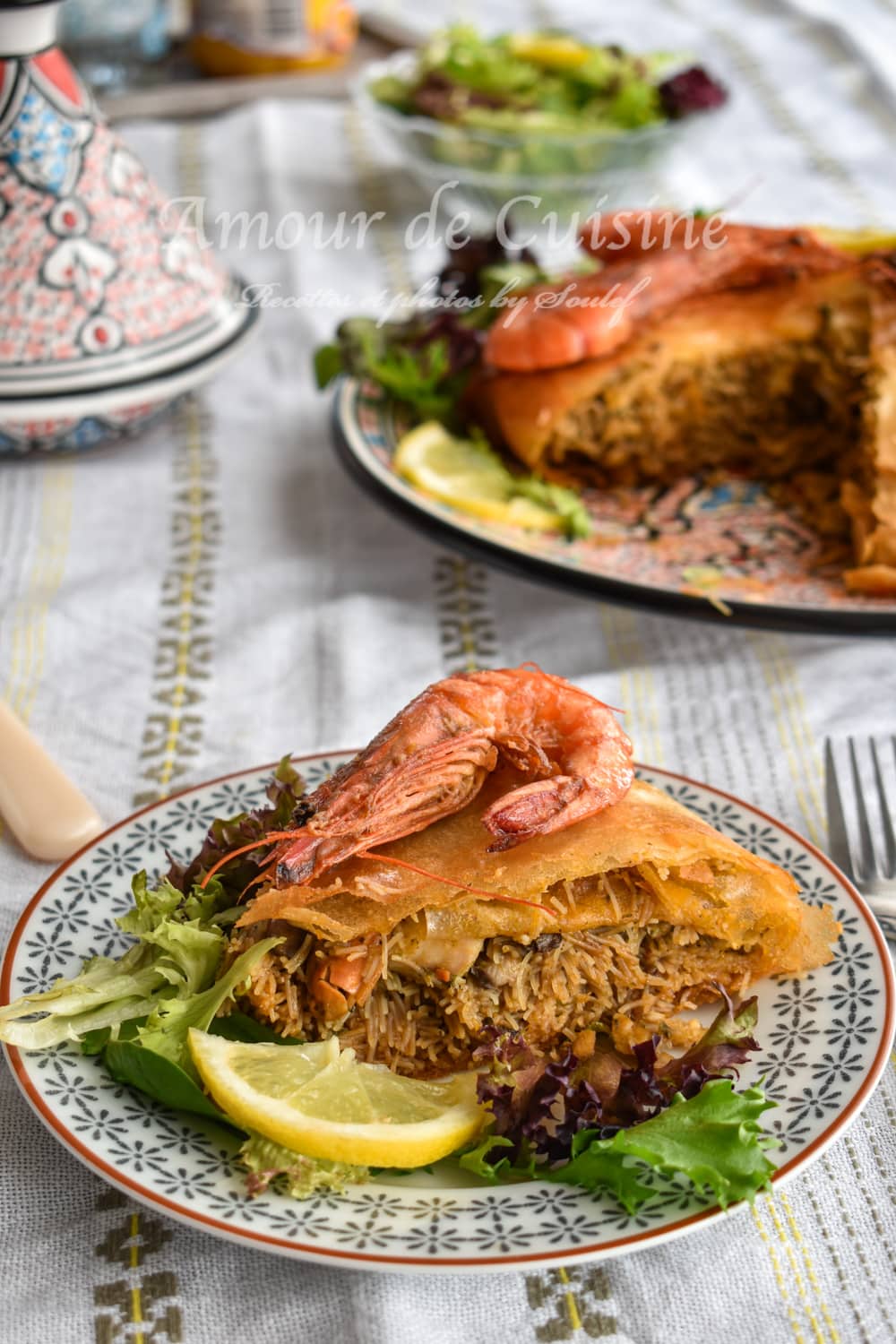 Recette de la pastilla au poisson et fruits de mer