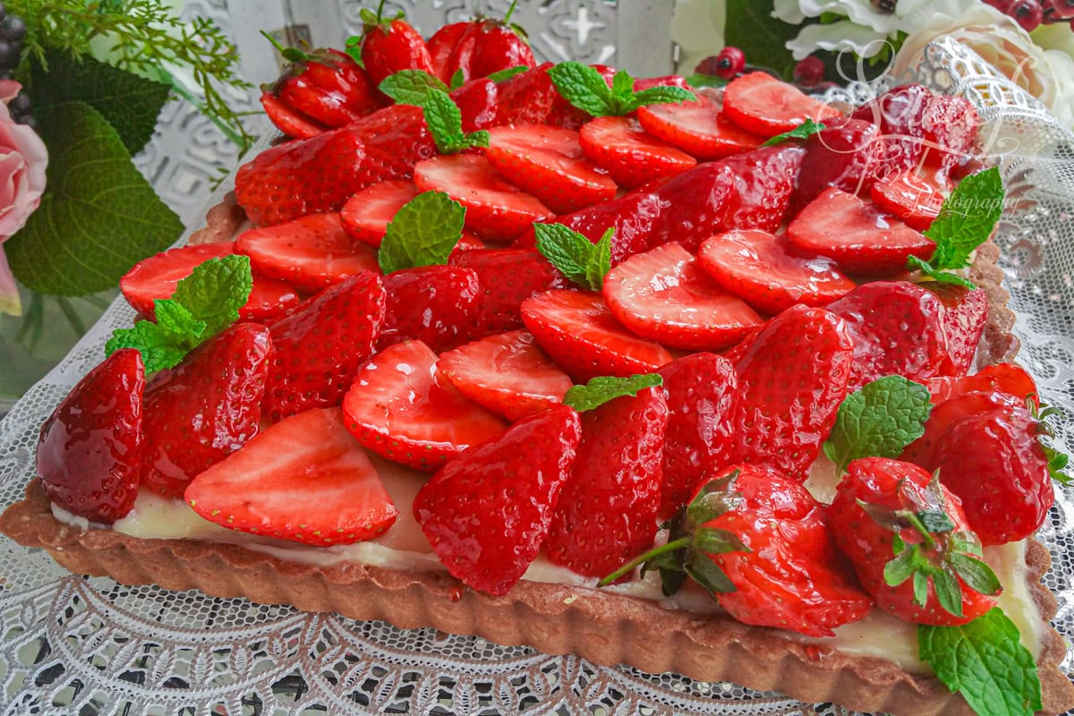 Tarte aux fraises facile a la creme patissiere
