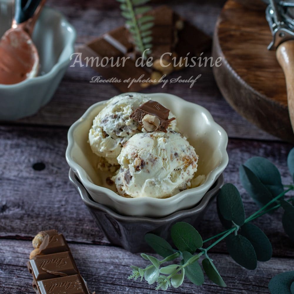 Crème glacée au chocolat aux noisettes