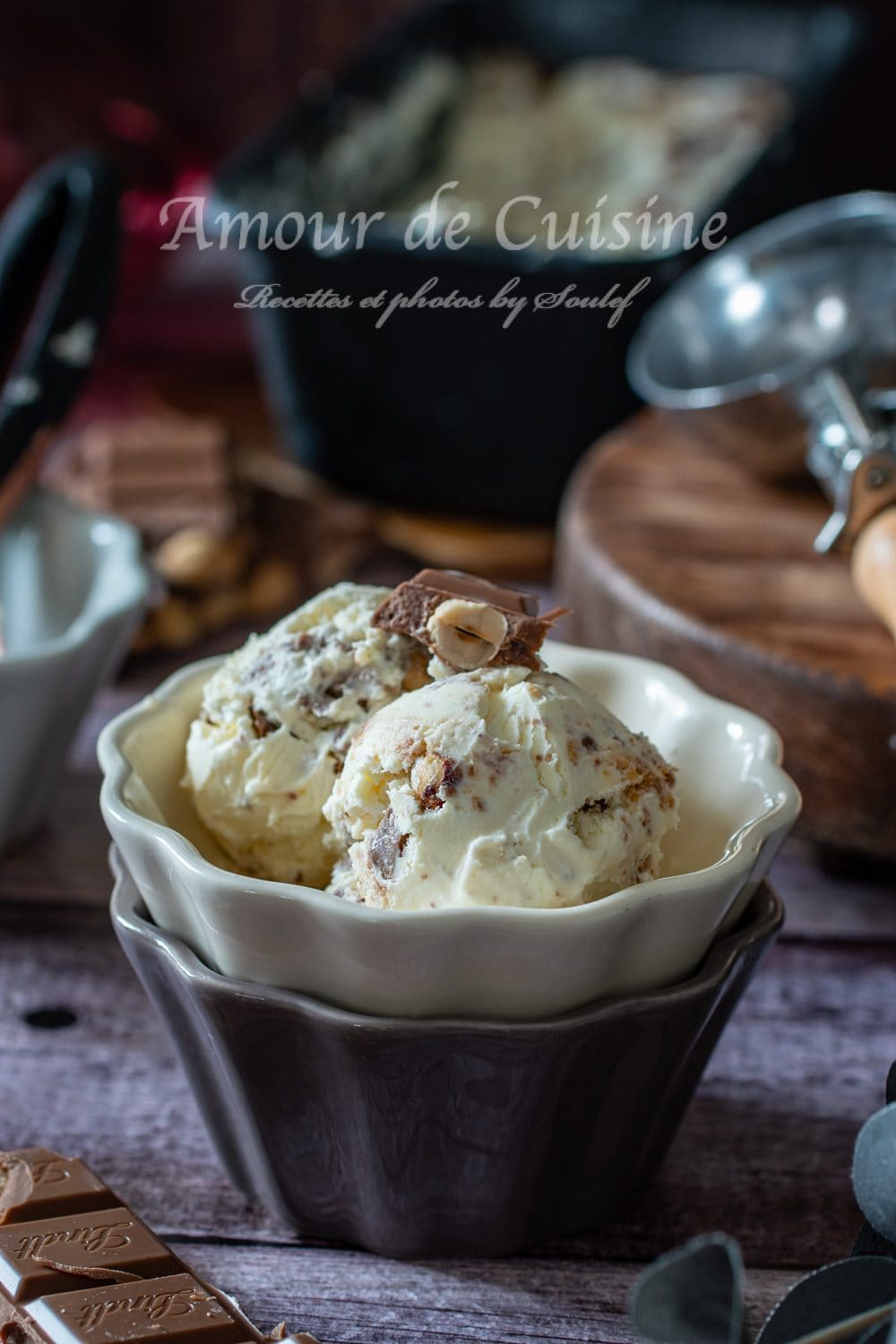 Crème glacée au chocolat aux noisettes