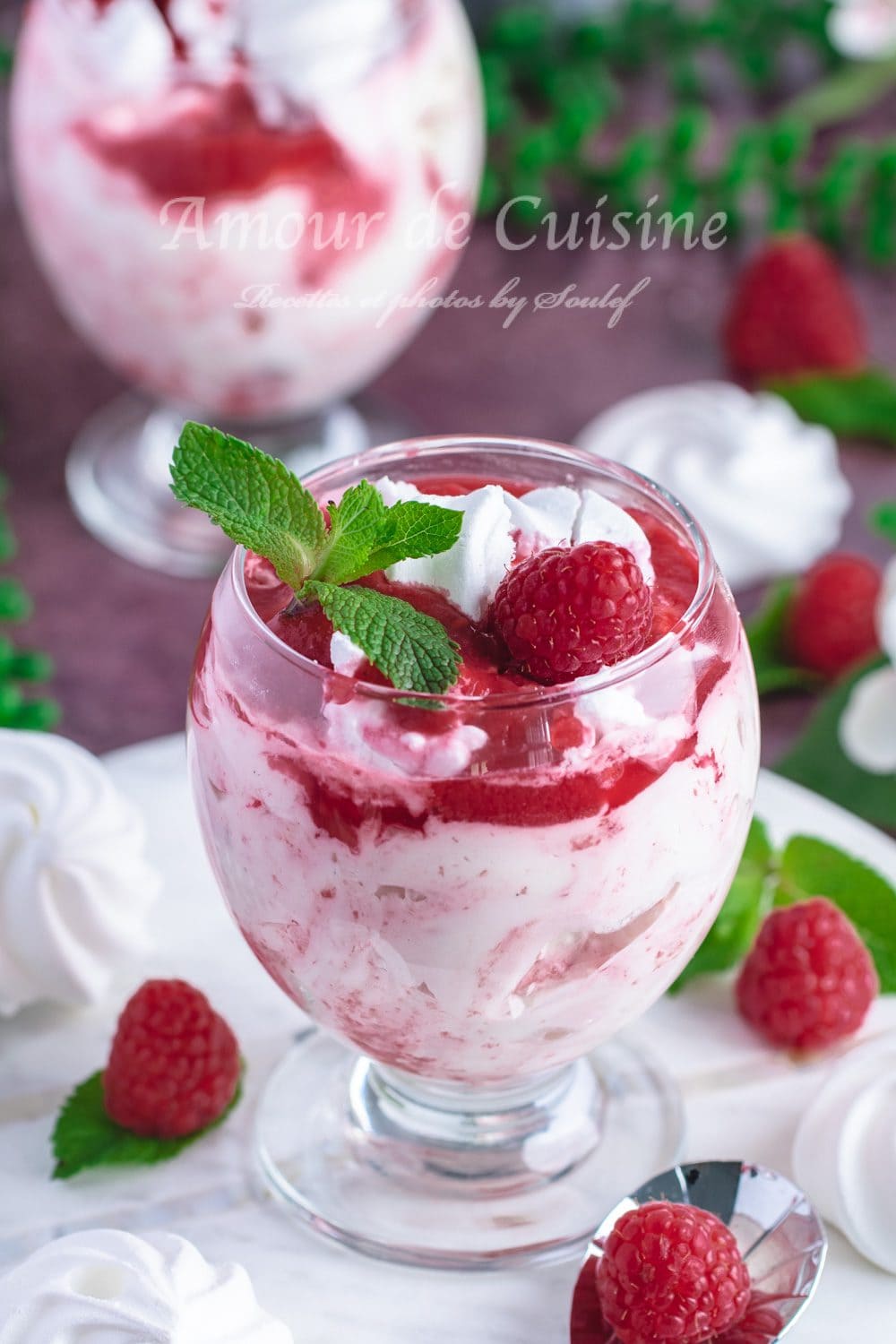 Eton mess au coulis de framboises