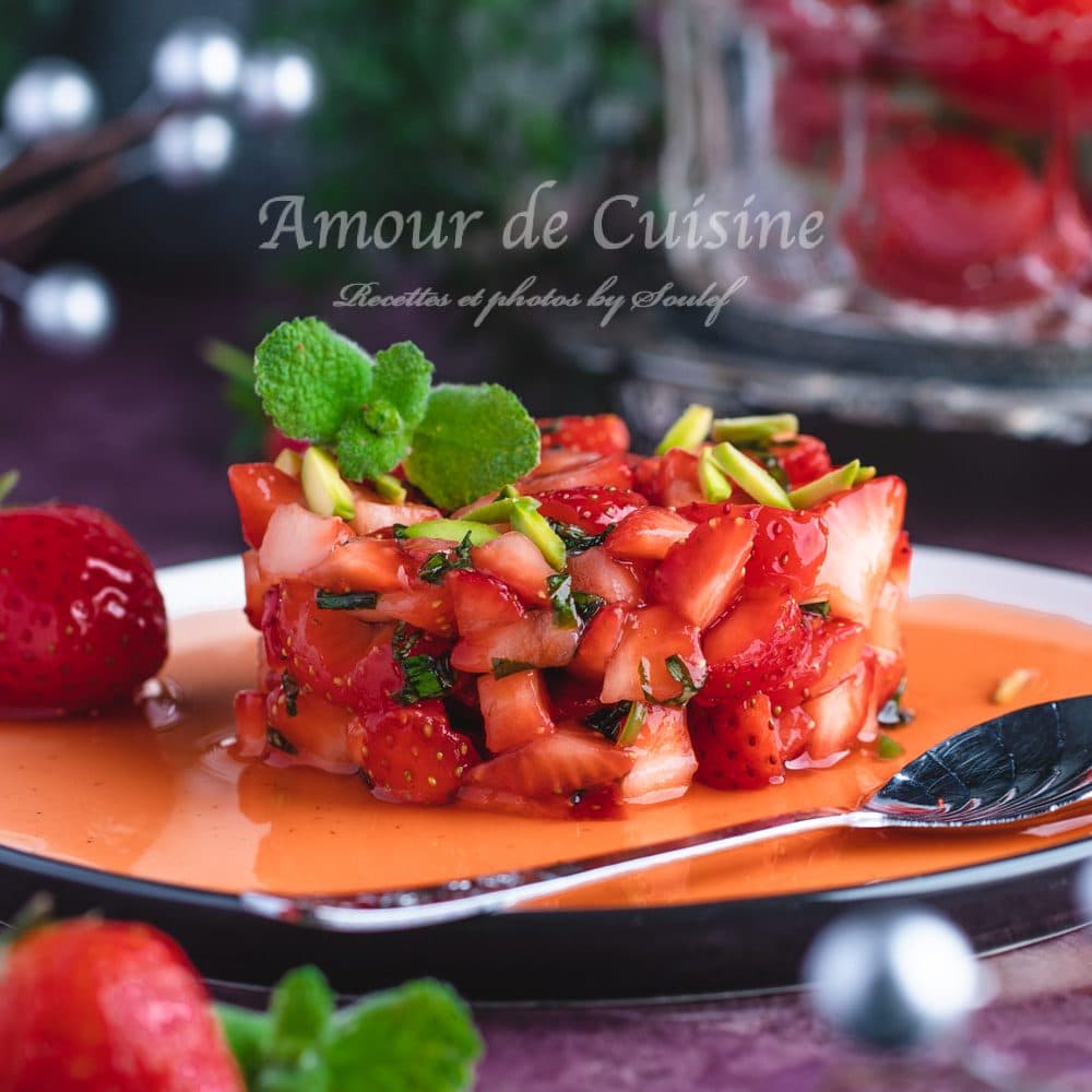 Tartare de fraises au basilic et lime