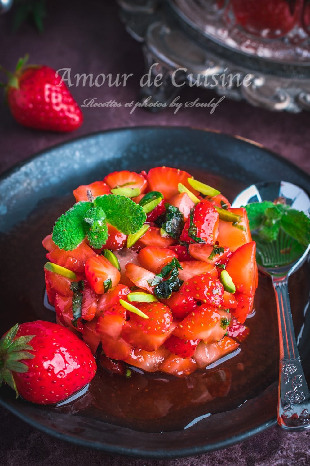 Tartare de fraises au basilic et jus de lime 2