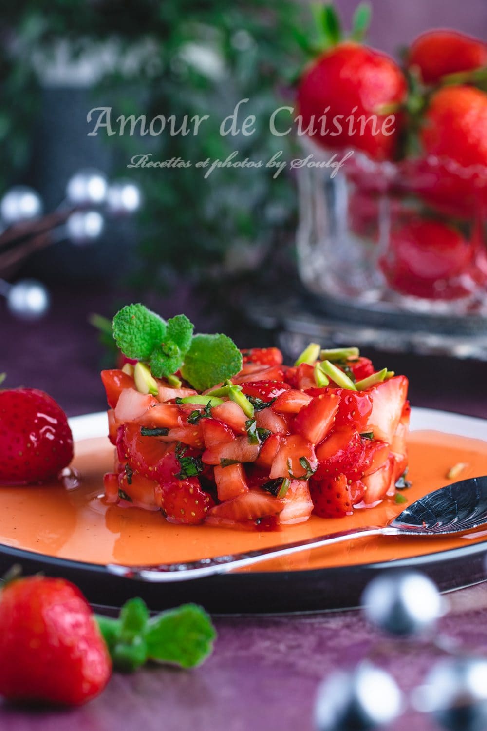 Tartare de fraises au basilic et lime