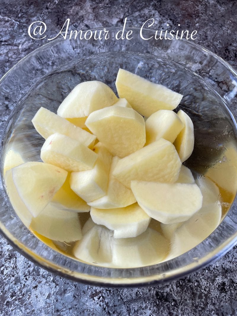 pomme de terre en tranche avant la cuisson