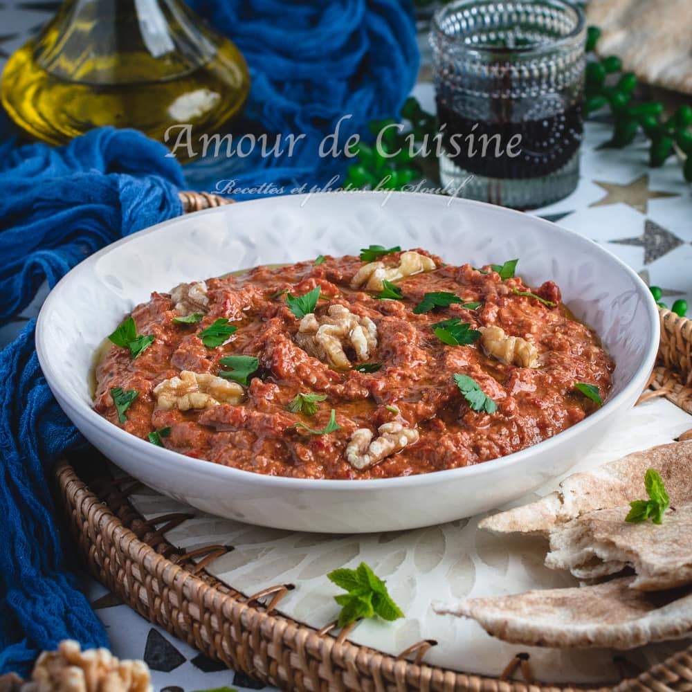 Muhammara dip aux poivrons rouges