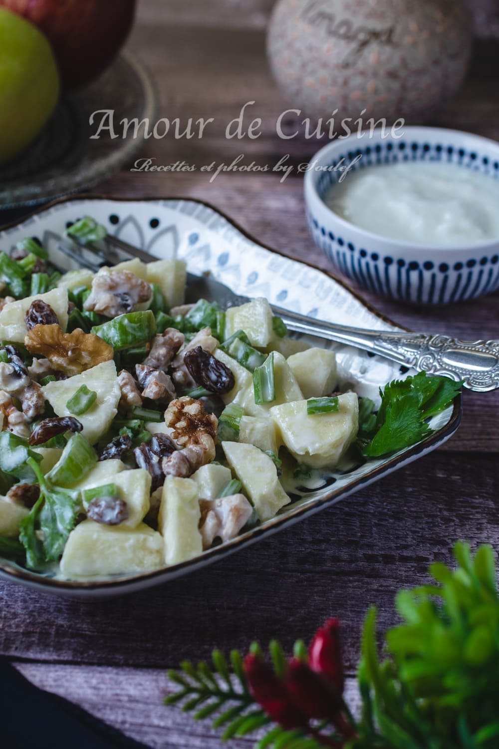 Salade au céleri et yaourt de chèvre