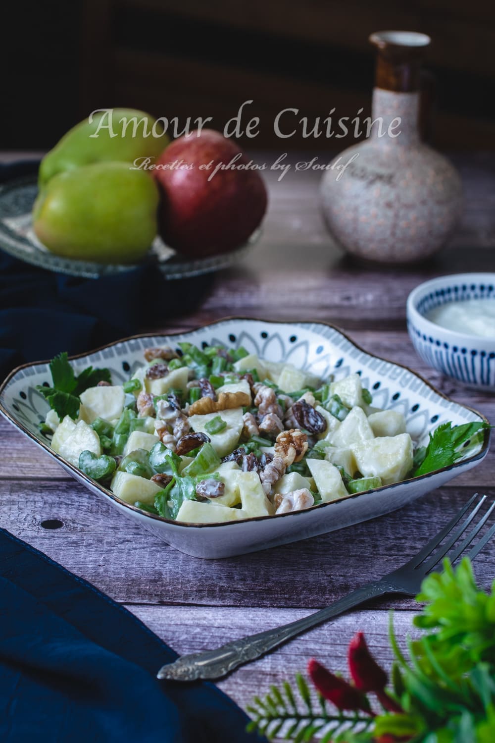 Salade au céleri et yaourt de chèvre