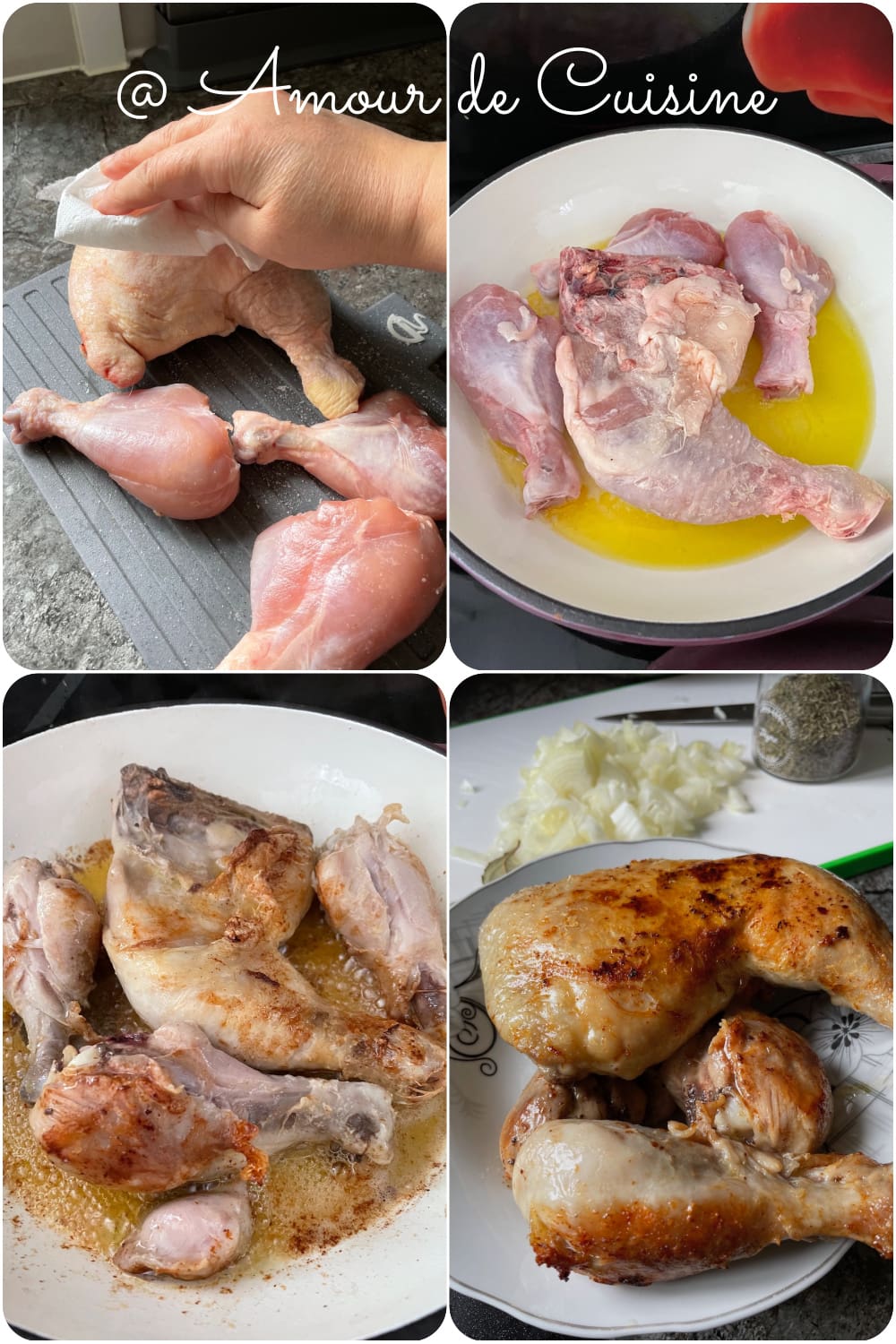 dorer le poulet de la fricassee