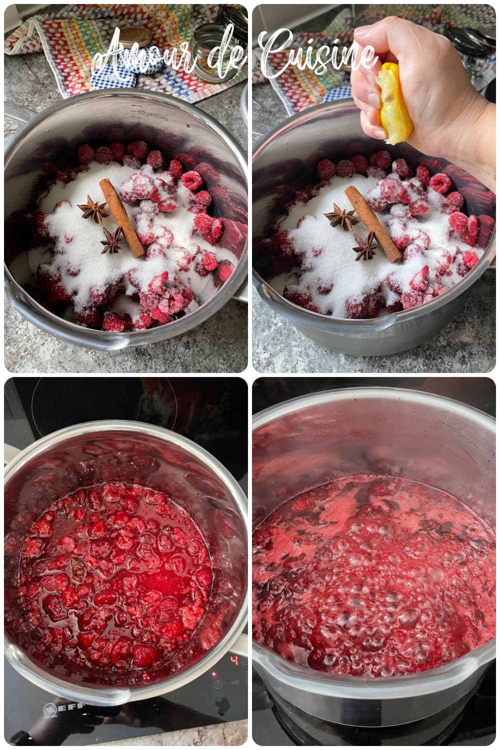 Preparation de la confiture de framboises