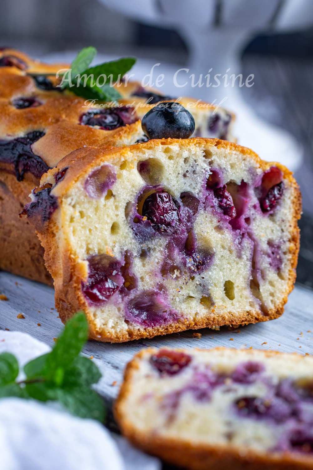 cake moelleux aux myrtilles et mascarpone