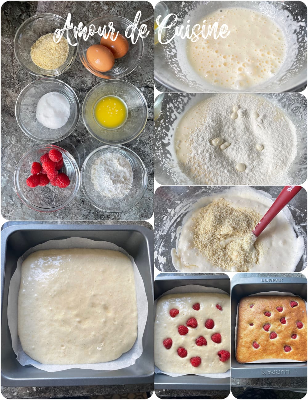 preparation du biscuit amandes framboises