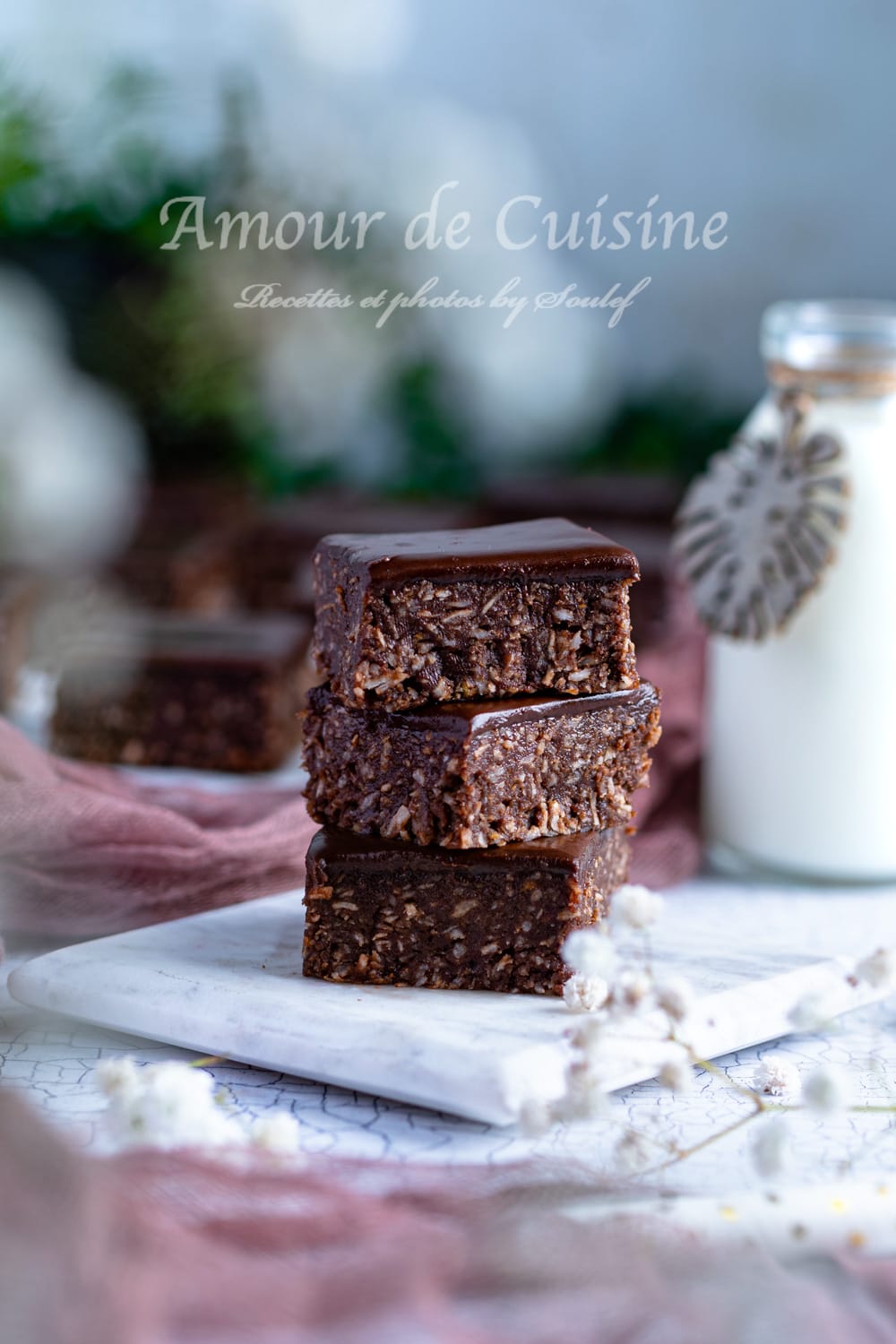 Carrés de fudge au cacao sans cuisson