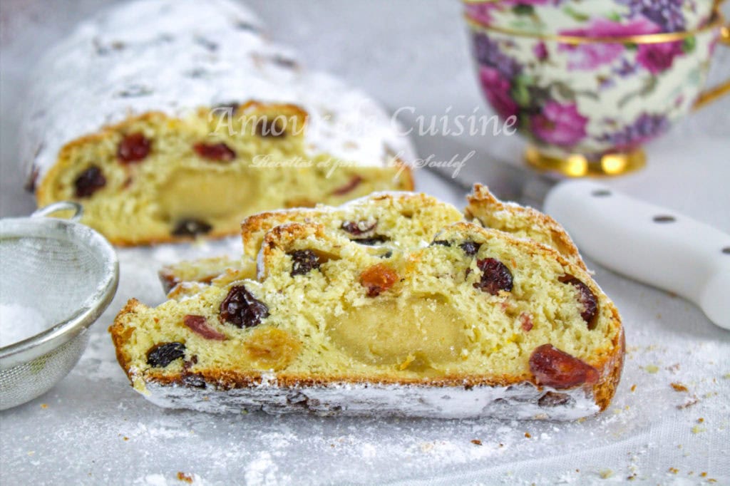 Stollen au massepain ou marzipan stollen