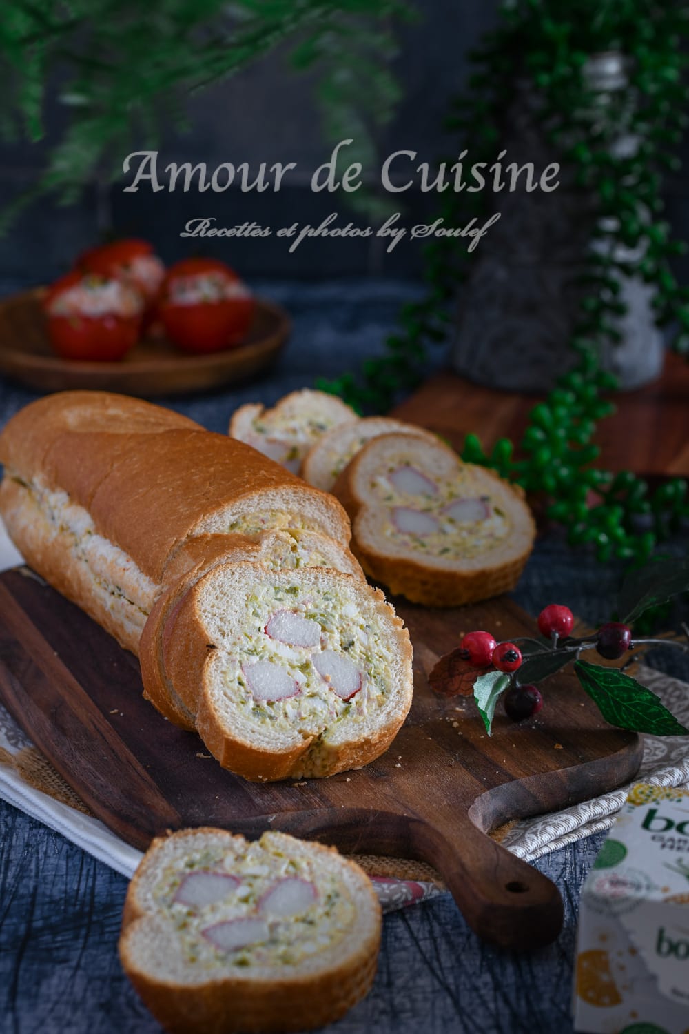 Baguette apéro farcie au surimi