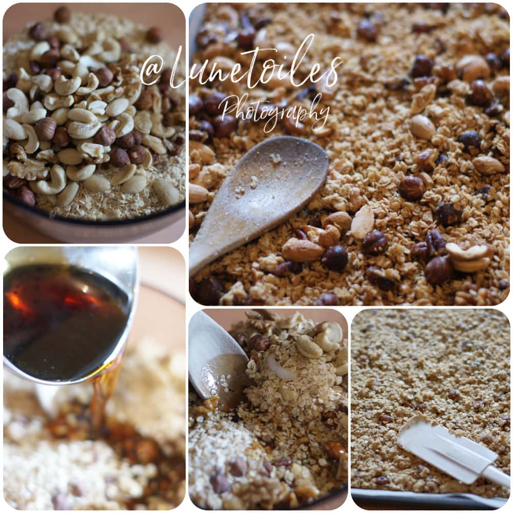 preparation du granola croustillant