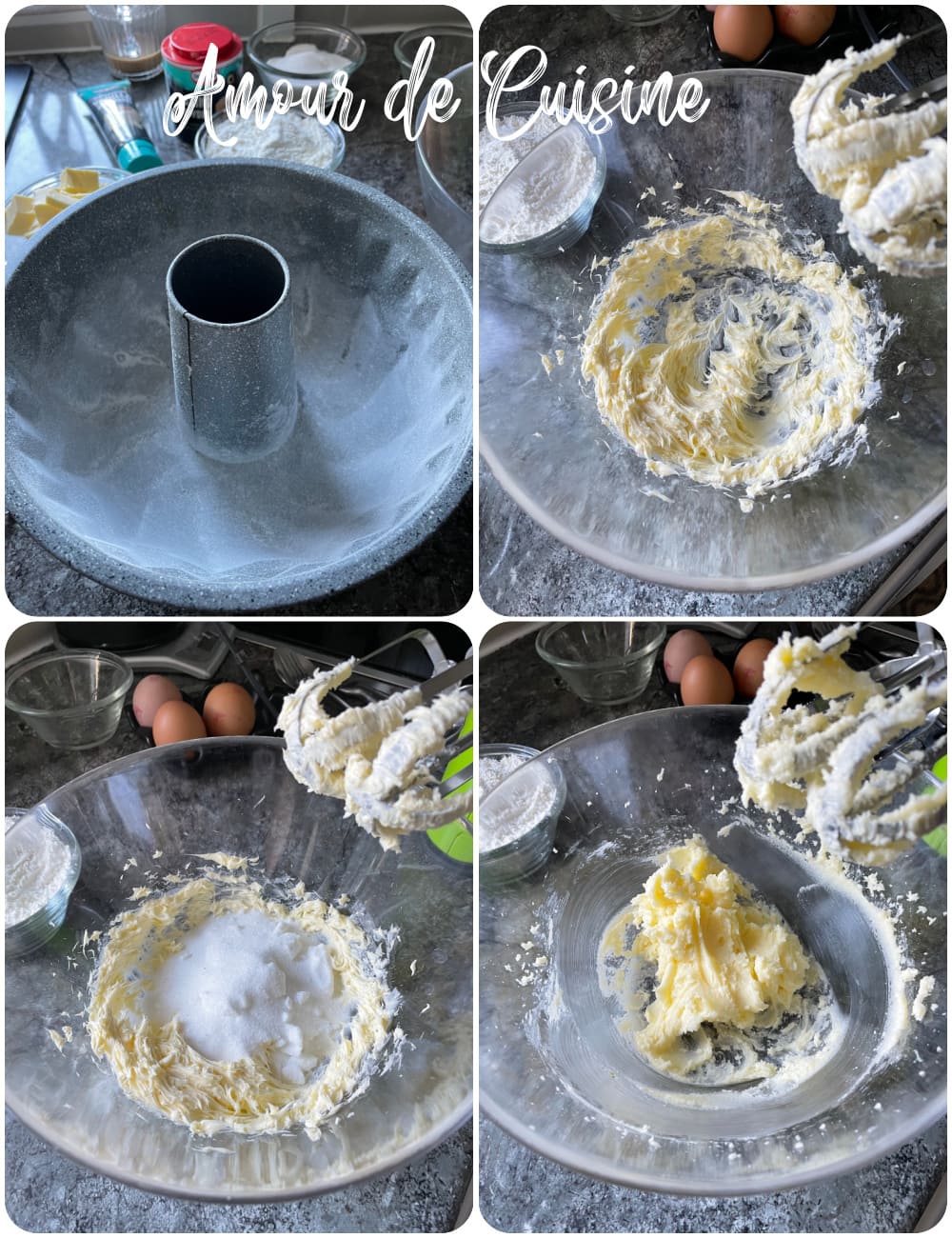 preparation du moule de cuisson du gateau à la noix