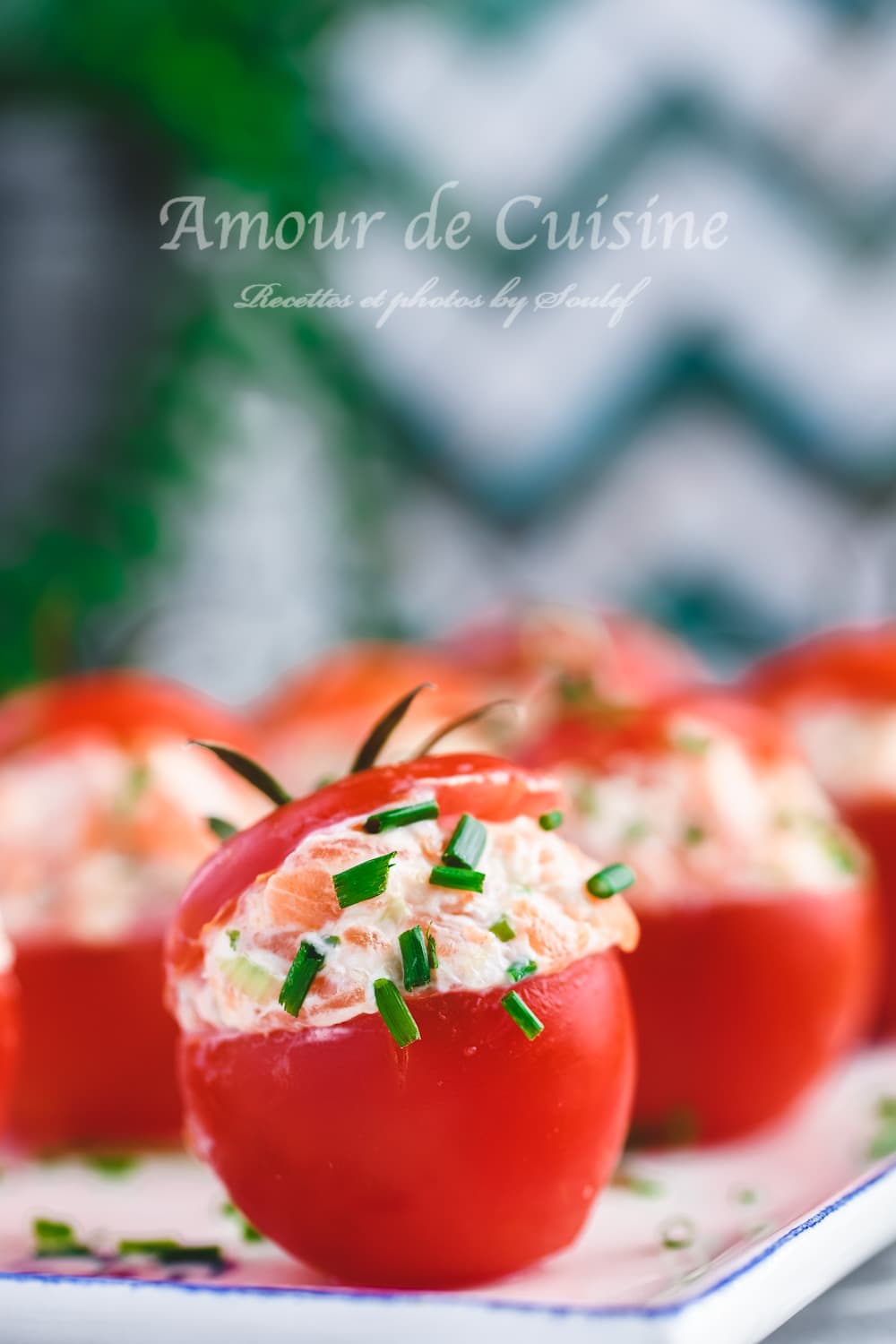 Tomates cocktail à la truite fumée