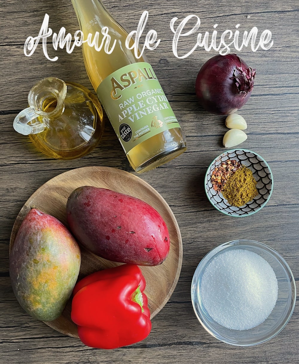 ingredients du chutney à la mangue