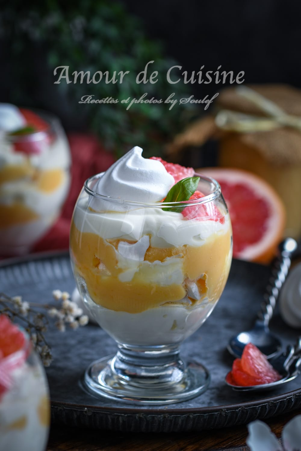 Eton mess au curd de pamplemousse