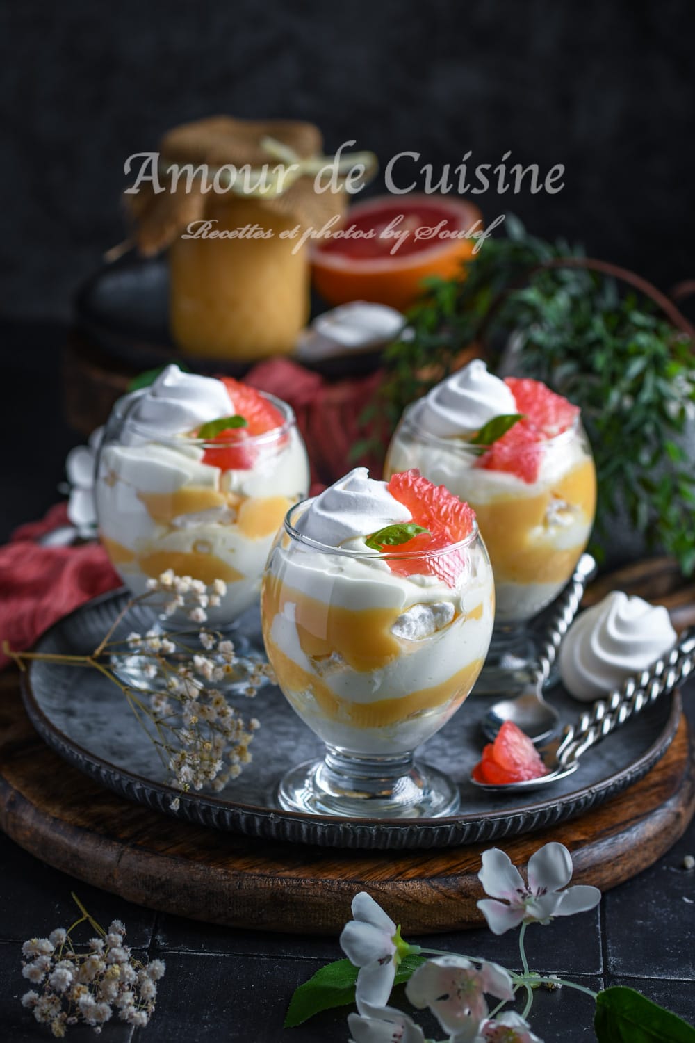 Eton mess au curd de pamplemousse