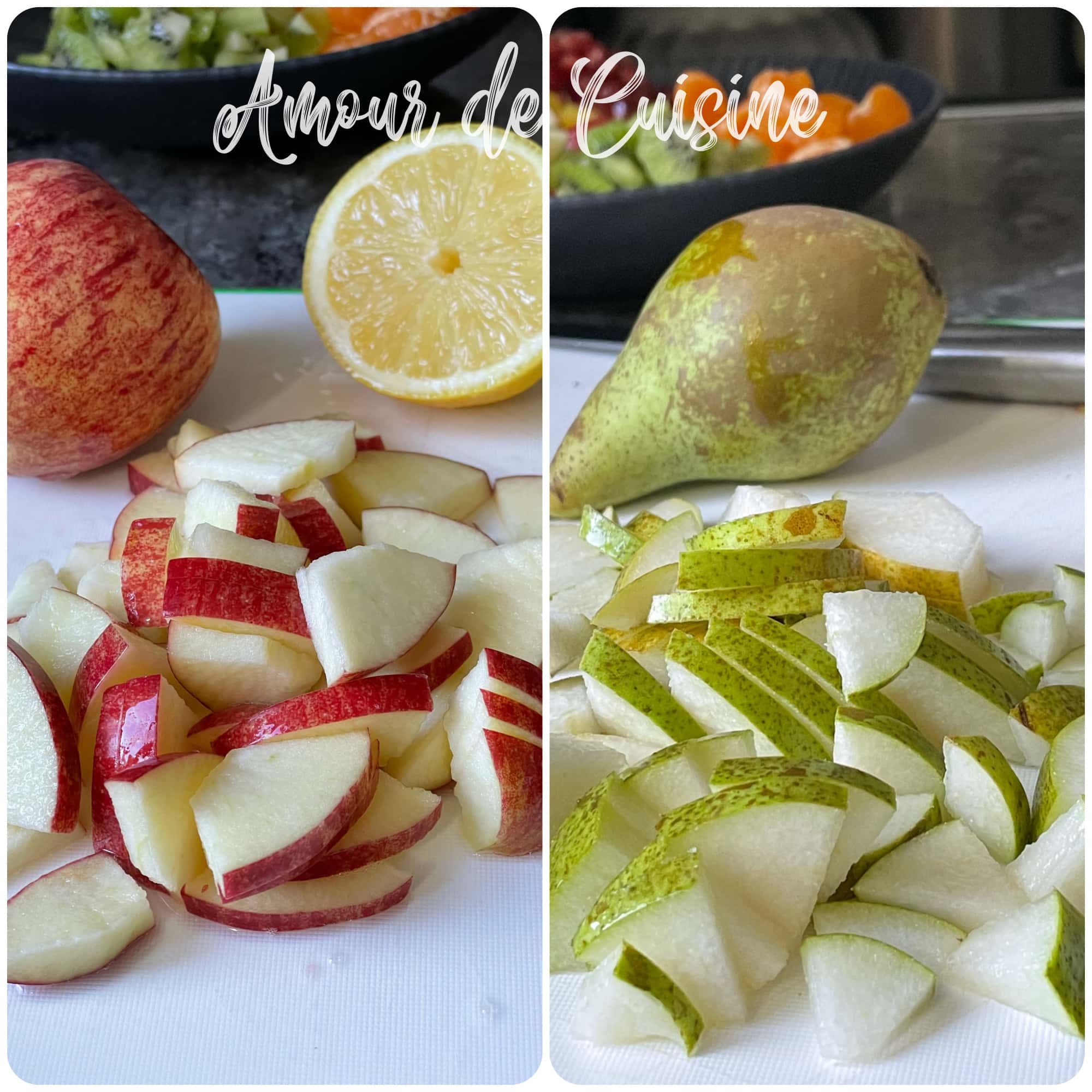 Pommes et poires badigeonnées de citron