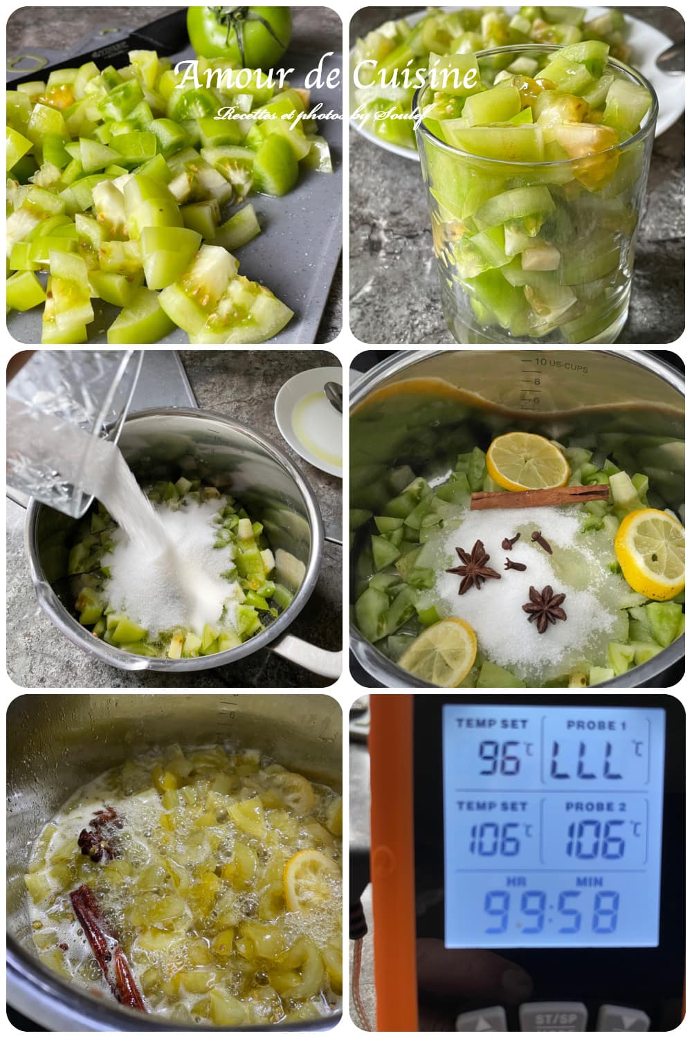 preparation de la confiture de tomates vertes