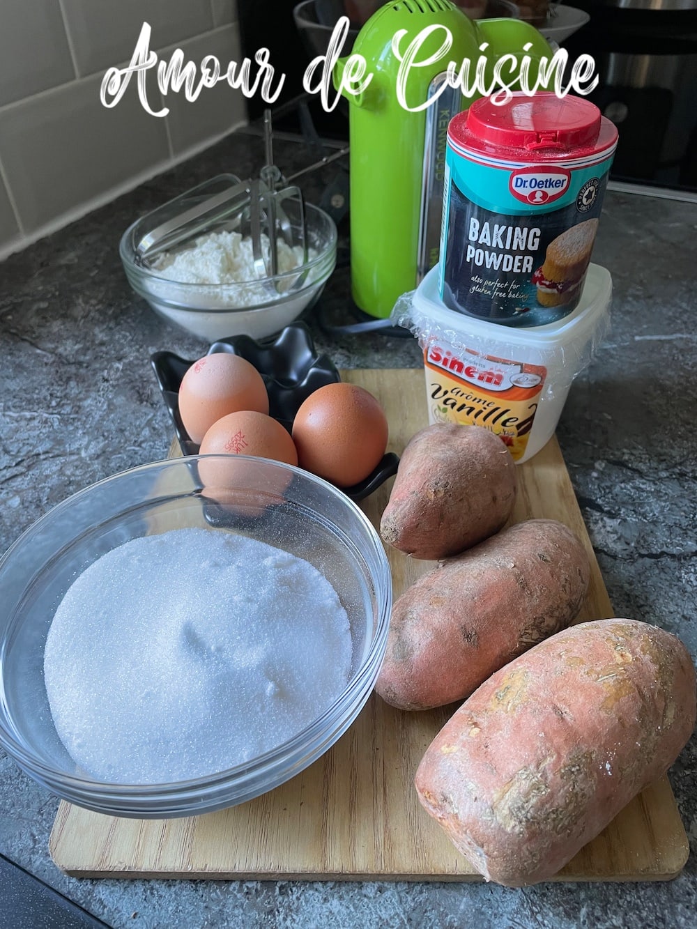 ingredients du gateau de patate douce