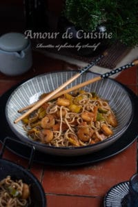 Konjac aux crevettes et légumes